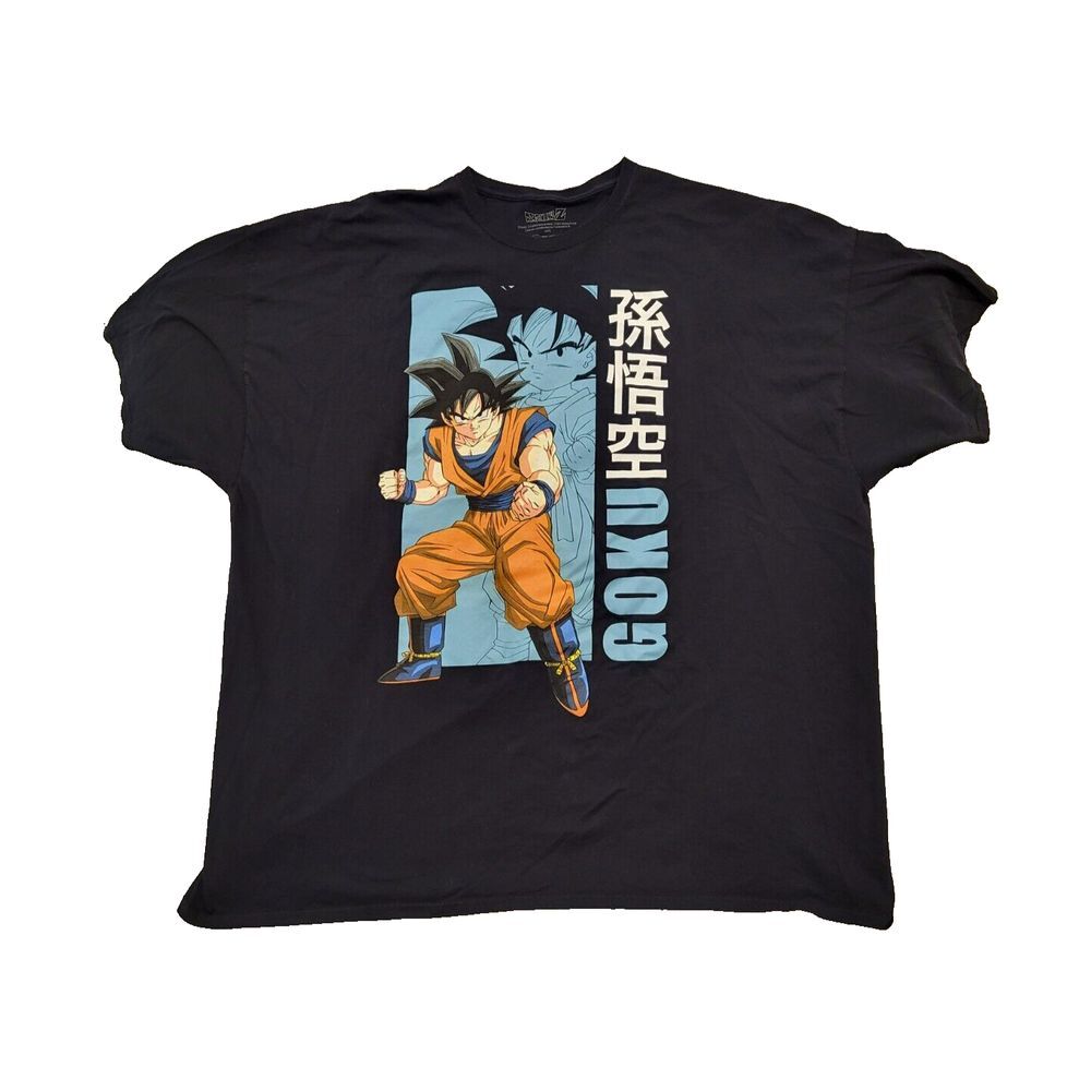 Dragon Ball Z Goku Anime Manga T-Shirt‎ Men's 5XL Short Sleeve Graphic Black